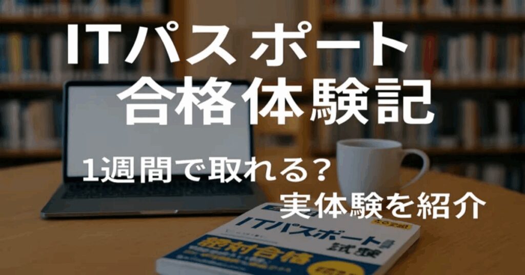 ITパスポート合格【大学院生が1週間で取得】の記事アイキャッチです。